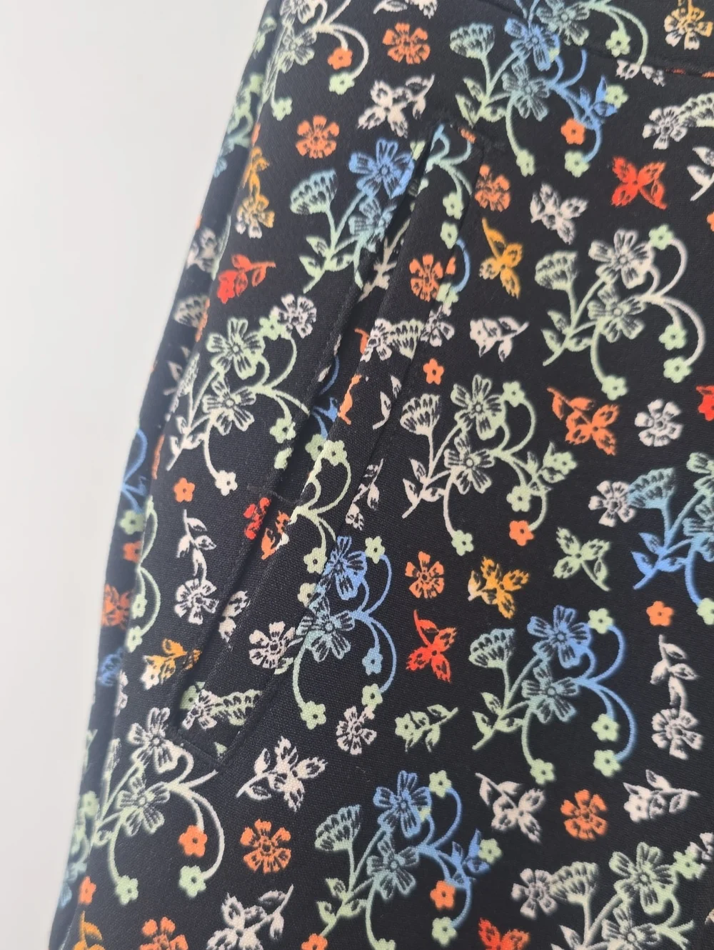 Scotch & Soda Black  Floral Structured  Bootcut Pants